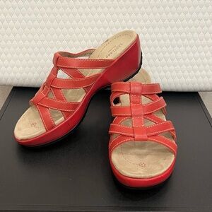 Eastland Red Leather Women's Sandals - Size 6